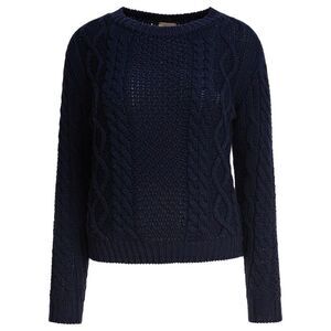 RAKKI Women's Cable Knit Crewneck Sweater Women BLUE Sweaters & Knitwear